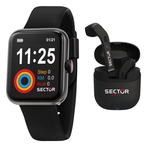 Montre-Bracelet Sector Pour Hommes, Chiffres Analogiques, Bracelet En Silicone Noir Use51282008