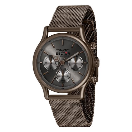 Montre-Bracelet Sector Pour Homme Multifonction, Bracelet En Acier Inoxydable Marron Use53517018
