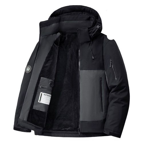 Parkas Imperméables Pour Hommes,Vestes Optiques Chaudes,Poignées De Chapeau Amovibles,Doublure En Laine,Parka Smile Combmale,Veste D'hiver Grande Taille