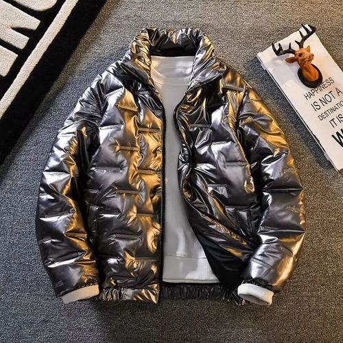 Veste Matelassurera En Coton Pour Homme,Visage Lumineux,Col Montant,Parkas À Capuche Carillon Décontractées,Court,Léger,Chaud,Hiver,2023