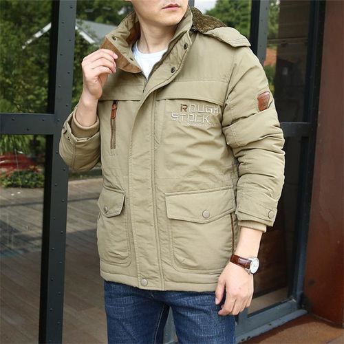 Veste En Coton Chaud Pour Hommes Avec Optique,Velours Et Longueur,Pardessus Décontracté,Vêtements D'extérieur,Automne,Hiver,
