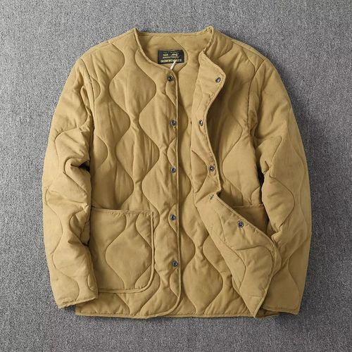 Manteau Matelassé Vintage En Coton Épaissi Pour Hommes,Veste Matelassurera Chaude,Polyvalent,Vêtements D'extérieur Ajustés,Hiver,Automne,2024