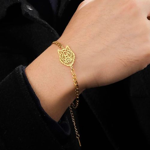 Bracelet Viking Animal Tête De Loup Lovers Creux Vintage Bracelet Woodland Forest Amulette Classique Celtique Nature Charm Bijoux Garçon Homme