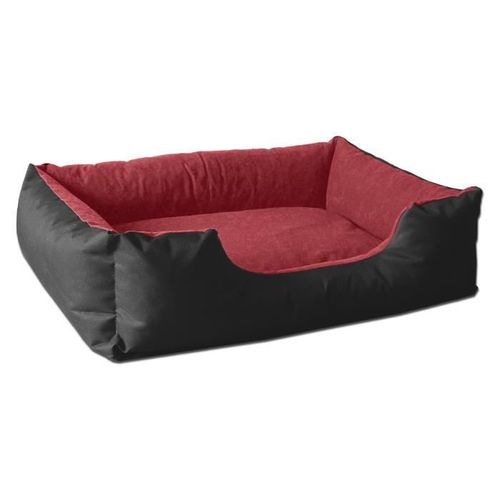 Beddog Lupi Lit Pour Chien, Panier Corbeille, Coussin De Chien [S Env. 55x40cm, Obsydian (Noir/Rouge)]