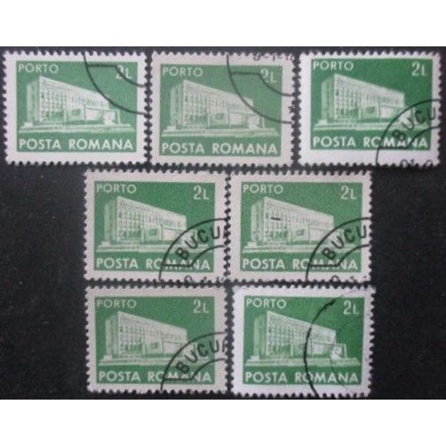 Roumanie Taxe N°142 X 7 Partie Gauche Oblitéré