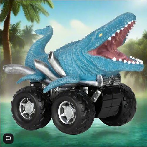 Jurassic World Zoom Riders Pull-Back Powered Car Mosasaurus