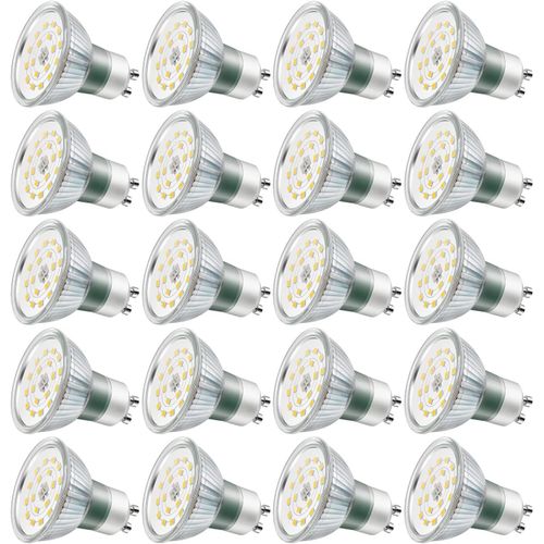 Ampoules Led Gu10, 5w Équivalent 60w, 600lm, Blanc Froid 6000k, 120° Larges Faisceaux, Ampoules Led Spot, Lot De 20[Amp250405]