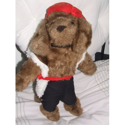 Chien De Berger Beret Rouge Ancien Vintage Peluche