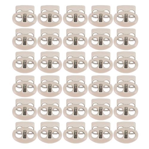30pcs Metal Cord Locks End Spring Stop Toggle Stoppers Rustproof Lightweight Lanyard String Cord Toggles For Drawstring Clothing Shoelaces Backpack La