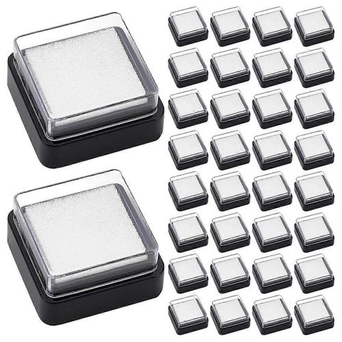 30pcs Vide Vierge Tampon D'encre Pas D'encre Mini Empreinte De Pouce ponge Tampon D'encre Noir Mousse  Schage Rapide Tampons Non Encrs