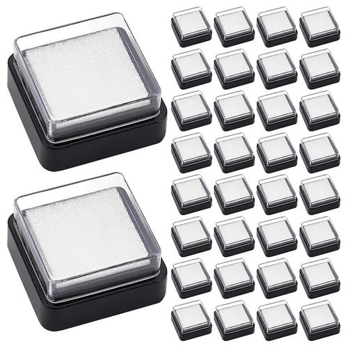 30pcs Vide Vierge Tampon DEncre Pas DEncre Mini Empreinte De Pouce ponge Tampon DEncre Noir Mousse  Schage Rapide Tampons Non Encrs