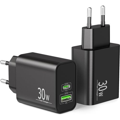 30w 2-Port Chargeur Rapide Usb C Pour Samsung Galaxy S25 Ultra S24 S23 S22 S21 5g Fe A35 A25 A15 A55 A54 A53,Note 20 10,Tab S9 S8 A9,Pd/Qc Adaptateur Secteur Usb-C Usb-A Prise Type C Fast Charger