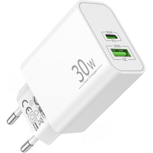 30w Rapide Chargeur Usb C Pour Samsung Galaxy S25 S24 S23 S22 S21 Ultra 5g,25w/45w A55 A54 A53 A52 A35 A16 A15 A13,Note 20 10 9 8,Bloc Chargeur 2-Port Type-C Et Usb-A Prise Adaptateur