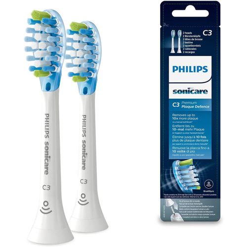 Tête de brosse à dents Philips HX9042/17 Sonicare C3 Premium Plaque Defence White - Pack de 2