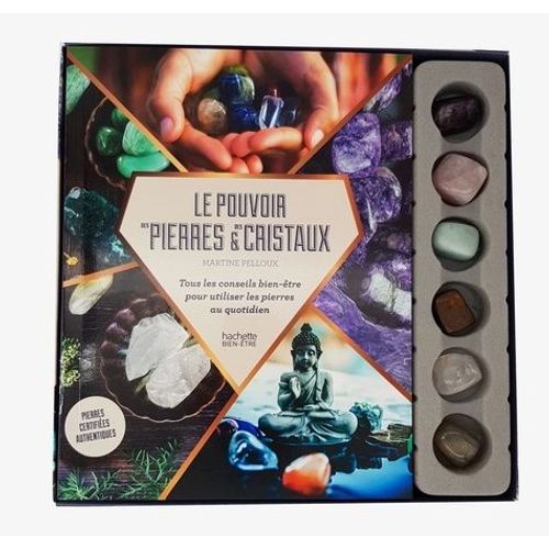 Coffret Le Pouvoir Des Pierres Et Des Cristaux - Contient 1 Livre Et 6 Pierres