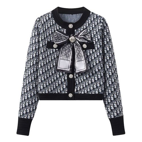 Cardigan À Simple Boutonnage Pour Femme,Petit Pull Rétro Parfumé,Manteau Court Avec N?ud,Tricots D'extérieur,Chester,Automne