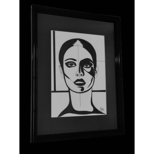 ELLE - tableau noir et blanc