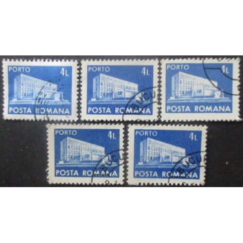 Roumanie Taxe N°144 X 5 Partie Gauche Oblitéré