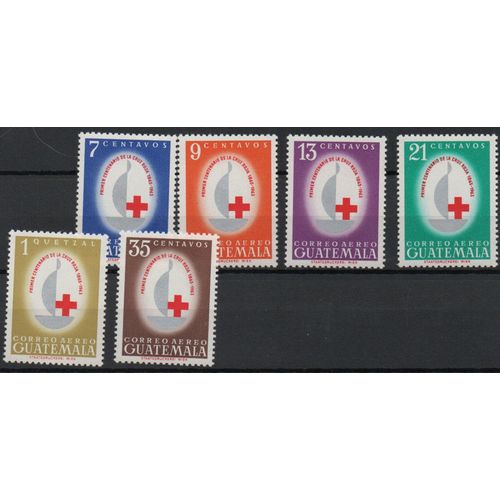 Guatemala Timbres Centenaire De La Croix Rouge 1963