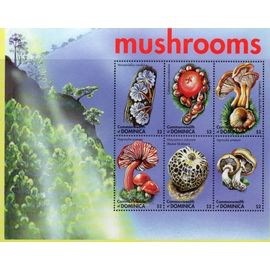 Ile De La Dominique Timbre Champignons 2001
