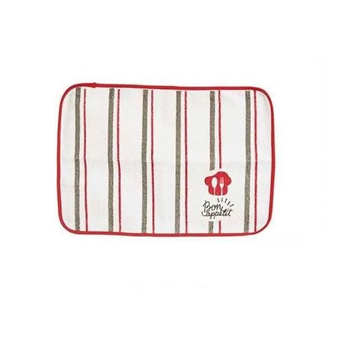 Set De Table Bon Apetit Rouge Blanc (33 X 0 3 X 48 Cm)