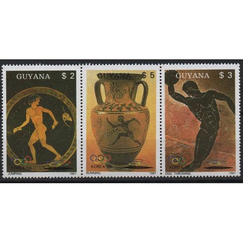 Guyana Timbres Seoul 1988 Jeux Olympiques Antiques