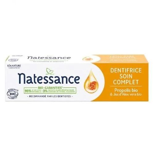 Dentifrice Bio Natessance - Soin Complet - Aloe Vera Et Propolis - 75ml 