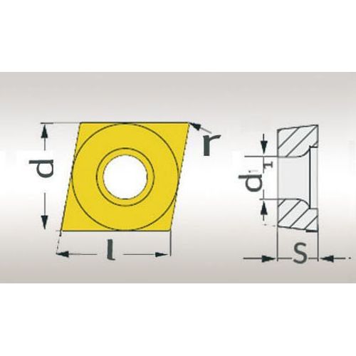 Plaquettes avec revêtement 80° CCMT09T304 - taille 09 - 5 pcs Optimum CCMT09T304