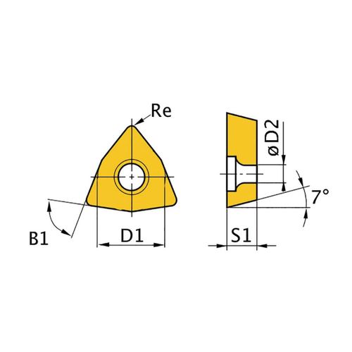 Plaquette avec revêtement 80° WNMG060408 - taille 06 - 5 pcs Optimum WNMG060408