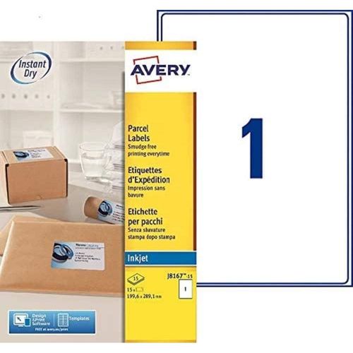 Avery Etui De 15 Etiquettes A4 199,6 X 289,1 Mm Blanc