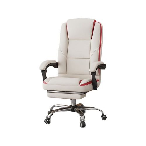 Fauteuil De Bureau En Simili Avec Repose Pieds "Maissa" - Beige
