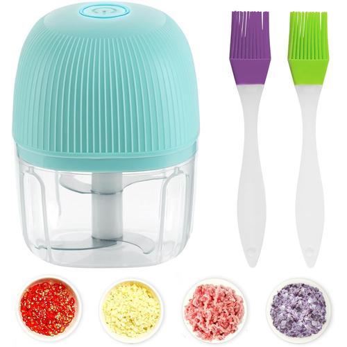 Mini Hachoir Électrique Sans Fil Batterie Rechargeable 250 Ml, Presse Ail, Petit Hachoir Viande Portable Mixeur À Ail Légumes, Robot De Cuisine[Mix30172]