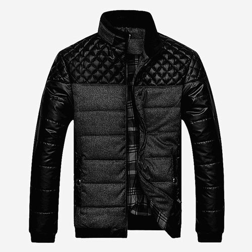 Diting I-Parkas En Coton Pour Hommes,Vestes Rembourrées Optiques,Vêtements D'extérieur Décontractés Pour Hommes,Conception De Patchwork Pu,Ya745,Mode D'hiver