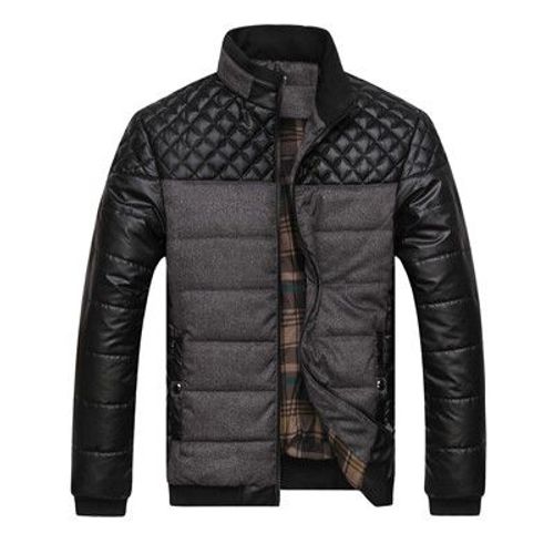 Diting I-Parkas En Coton Pour Hommes,Vestes Rembourrées Optiques,Vêtements D'extérieur Décontractés Pour Hommes,Conception De Patchwork Pu,Ya745,Mode D'hiver