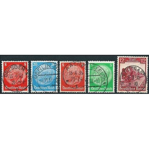 Allemagne, 3ème Reich 1933 / 35 Sujets Divers, Maréchal Hindenburg, Centenaire Des Chemins De Fer Allemands - Belles Oblitérations Cachets Ronds, Berlin, Dresden, Aachen, Iserloh, Stuttgart.