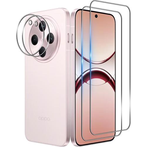 Verre Trempé Pour Oppo Find X8, 2 Pièces Film Protection Écran Et 2 Pièces Caméra Arrière Protecteur, Sans Bulles, Double Protection[Bhm044362]