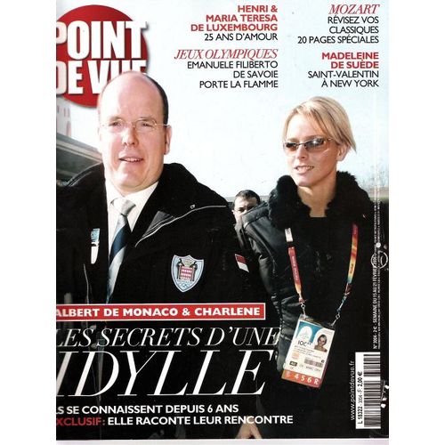 Point De Vue  N° 3004 : Albert De Monaco & Charlène : Les Secrets D'une Idylle. Mozart : Révisez Vos Classiques. Henri & Maria Teresa De Luxembourg. Madeleine De Suède.