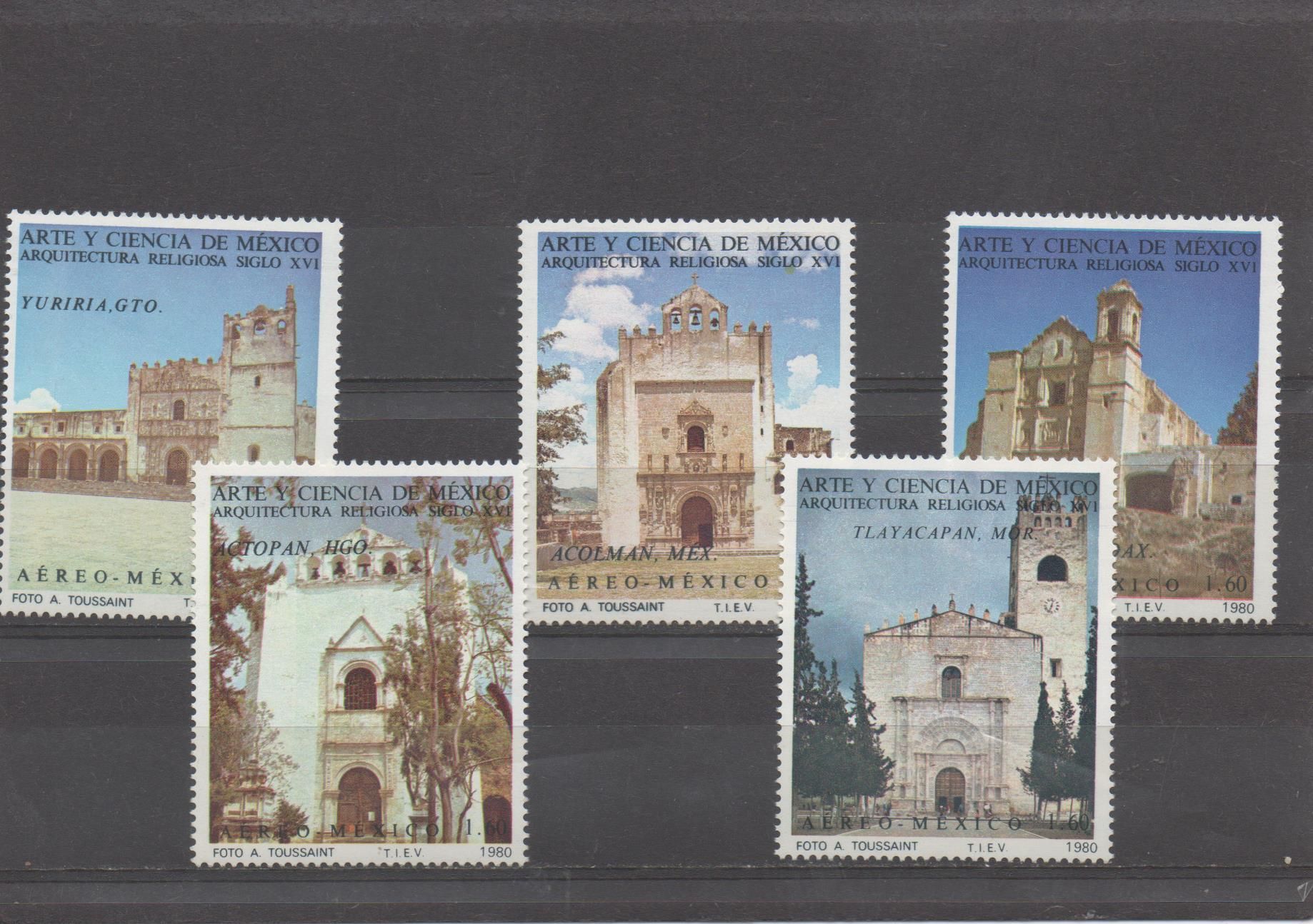 Mexique Timbres Architecture 1980