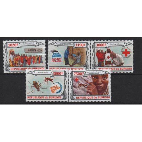 Burundi Timbres Lutte Contre Le Paludisme 2013