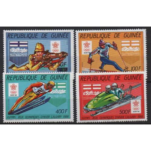 Guinée Timbres Jeux Olympiques De Calgary 1988