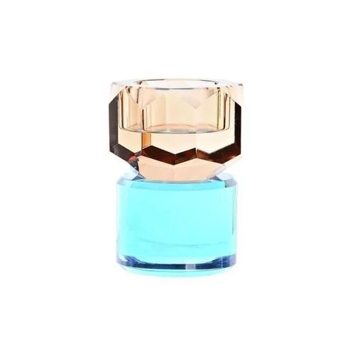 bougeoir verre vert ambre bicolore 7 x 7 x 9 cm