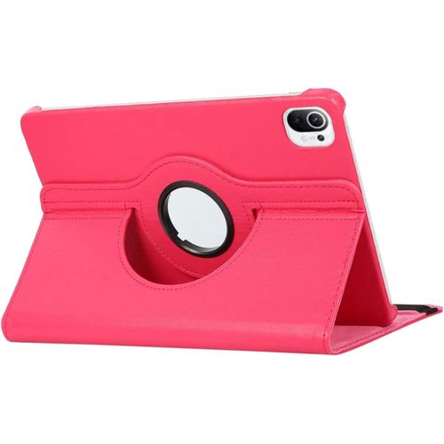 Étui Rotatif Résistant À 360 Degrés Pour Xiaomi Redmi Pad Se 11 "10.6", Housse Mi Pad 5 6 Pro 11 12.4 Pouces, Étuis De Protection Pour Tablette En Cuir Pu-Mipad 5 Pro 12.4-Rose Red