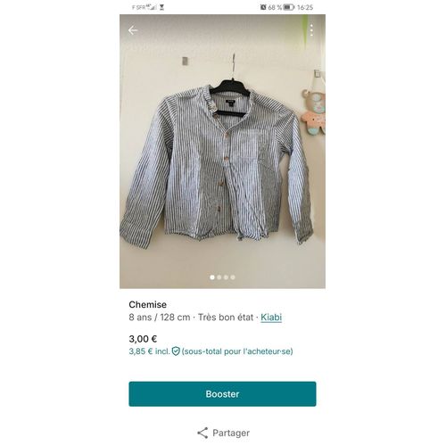 Chemise Sans Col 8 Ans
