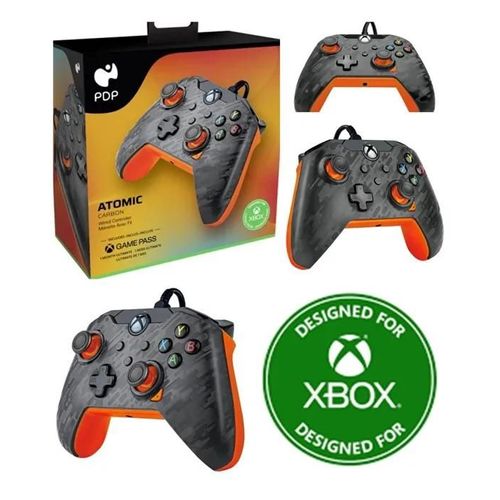 Manette Xbox One-S-X-Pc Filaire Atomic Carbon Xbx Ergonomique