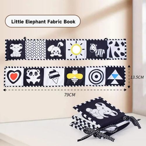 Livre De Nettoyage Mentaires Oriel Montessori Cpull Pour Bébé, Jouets Pour Nouveau-Nés, Noir Et Blanc, Grands Abonnés, 0-12 Mois-A