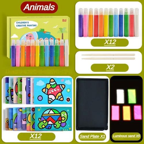 Ensemble De Peinture En Poudre Pour Documents, Bricolage, Coloration, Nettoyage Pour Enfants, Jouets Scientifiques Sûrs, Matériel Shoe, Dessin Animé, Cadeau Rick-Animals