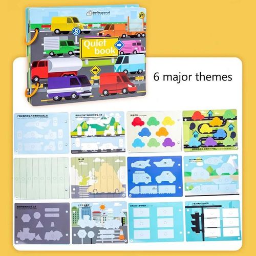 Mon Premier Livre Occupé Montessori Pour Enfants, Pâte, Livre Silencieux, Jouet Pour Enfants, Jeu De Puzzle Assressenti, Nombres D'animaux, Cadeaux Pour Enfants-Cars 890