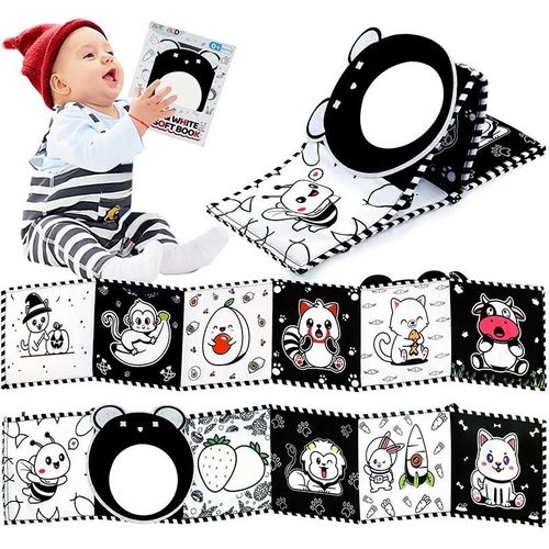 Jouets Montessori Pour Bébé De 0 À 6 Mois, Livre De Grillade Noir Et Blanc Pour Enfants Nettoyage Sensoriel Pour Nouveau-Né-300607