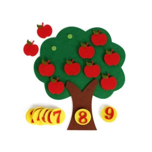 Jouet De Voyage Montessori En Feutre Pour Enfant, Planche De Nettoyage Silencieux, Livre D'apprenticumbria Sensoriel-Apple Tree