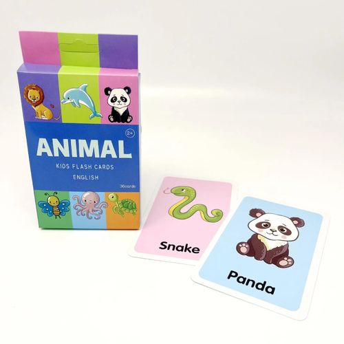 Cartes Flash Pour Enfant De 3 À 14 Ans, Jouets Montessori Fuchsia, Aide À La Lecture, Cadeau-Animal 36pcs